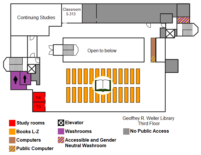Map of the library's third floor.