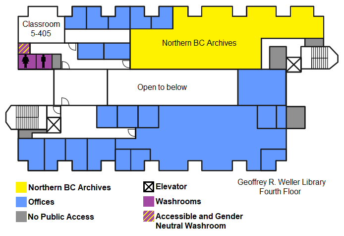 Map of the library's fourth floor.